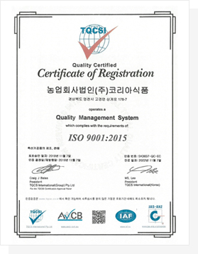 ISO9001 인증서